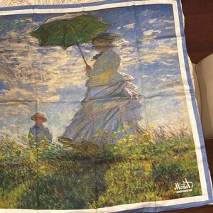 Monet Immersive Experience Silk Scarf Woman with Umbrella New in package